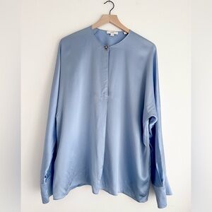 Vince Light Blue 100% Silk Shirt